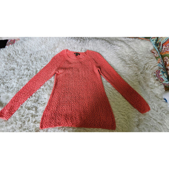 Tommy‎ Bahama Coral Open Weave Tunic Sweater Women's size Medium Resort Preppy - Picture 1 of 6
